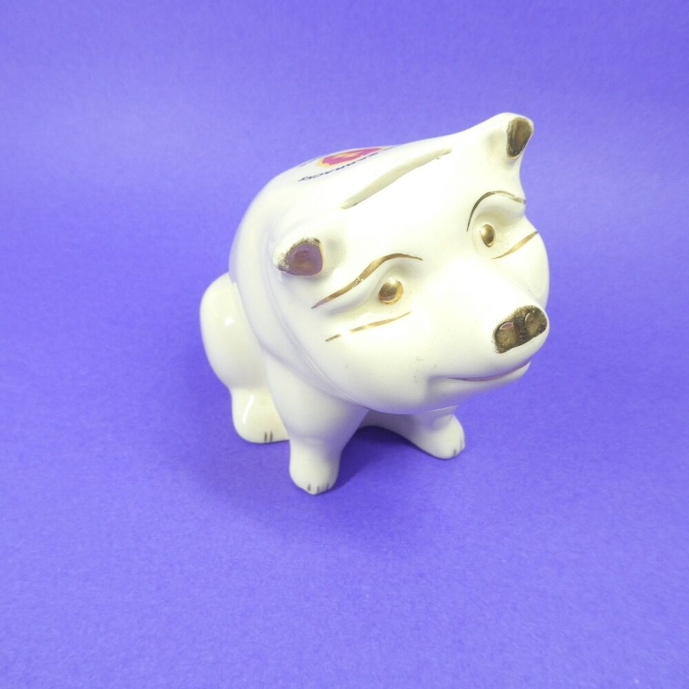 Schofield Barracks Hawaii Piggy Bank Vintage Ceramic Pig US Army